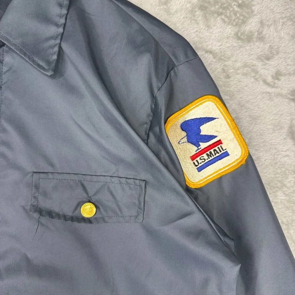 Vtg 60s 70s USPS Jacket Mens Medium Union Made Brookfield Nylon Postal Service